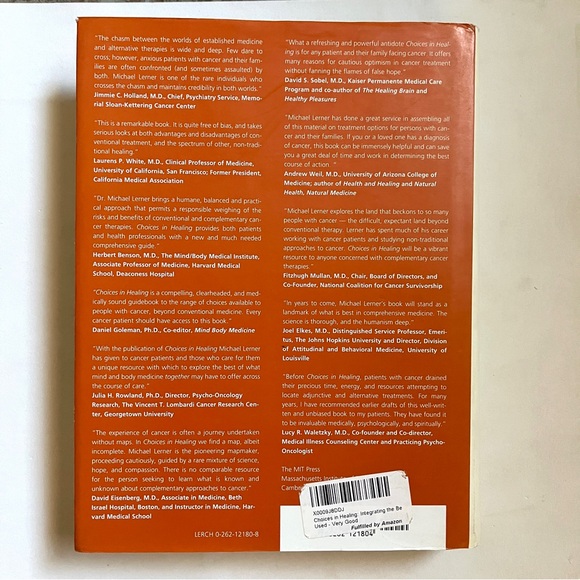 Choices in Healing By Michael Lerner. HardCover. MIT Press ISBN 0-262-1218-8 - Picture 9 of 9